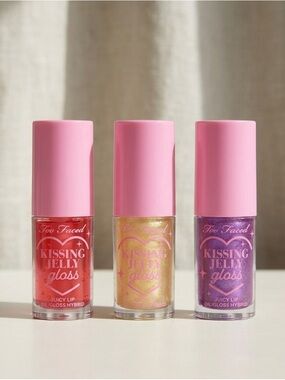 Too Faced Kissing Jelly Gloss Trio 🌟 Brand New 👄 3 pc Lip Gloss Bundle